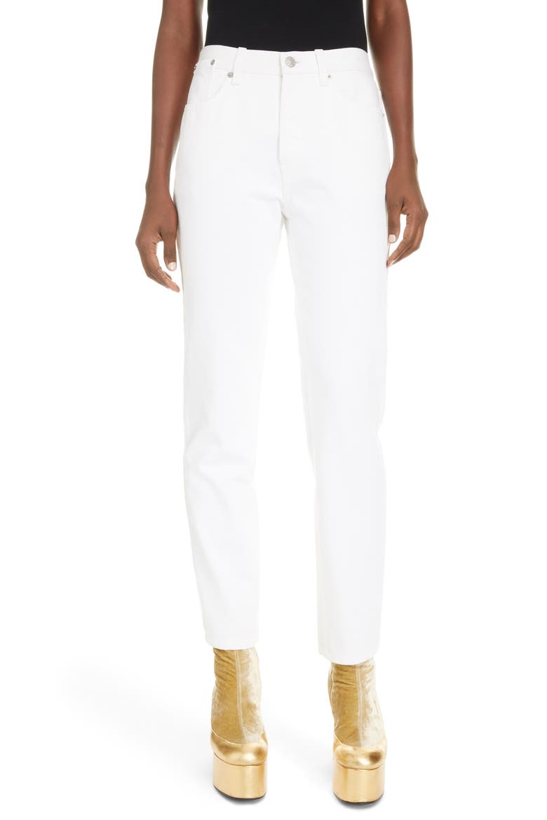 Perry Skinny Ankle Jeans, Main, color, WHITE