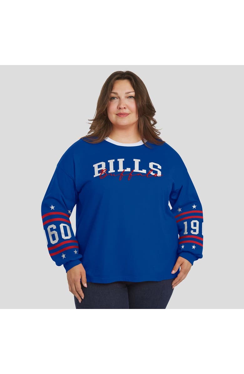 WEAR by Erin Andrews Women's WEAR by Erin Andrews Royal Buffalo Bills Plus Size Sport Long-Sleeve T-Shirt, Alternate, color, Royal
