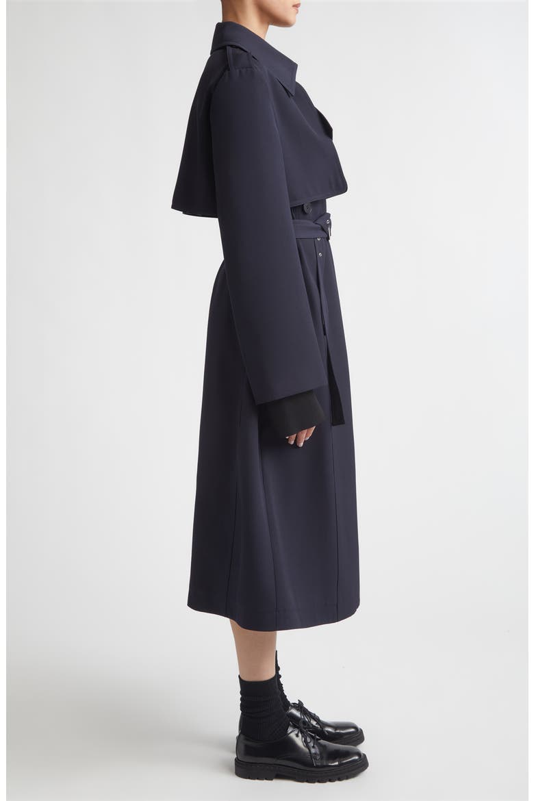 Belted Wool Trench Coat, Alternate, color, NAVY