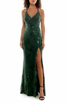 Speechless Sequin Ruched Mesh Dress