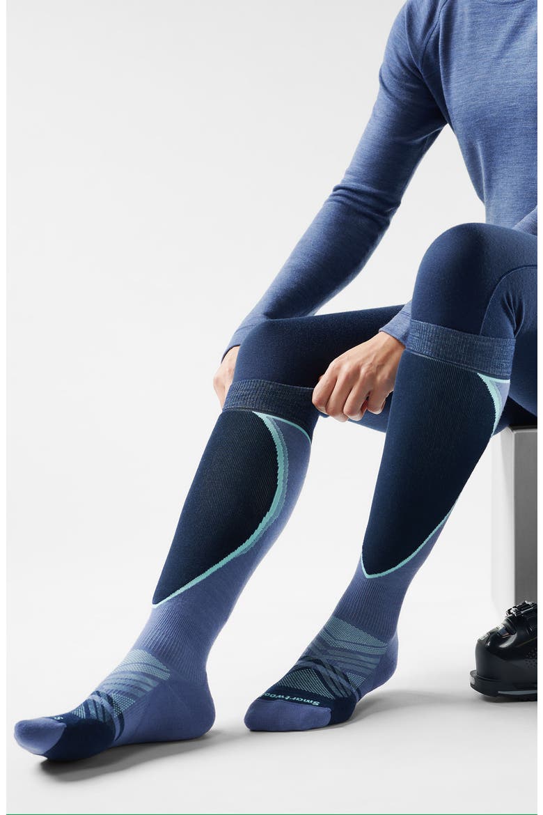 Ski Targeted Cushioned Knee High Socks, Alternate, color, NIGHTFALL BLUE