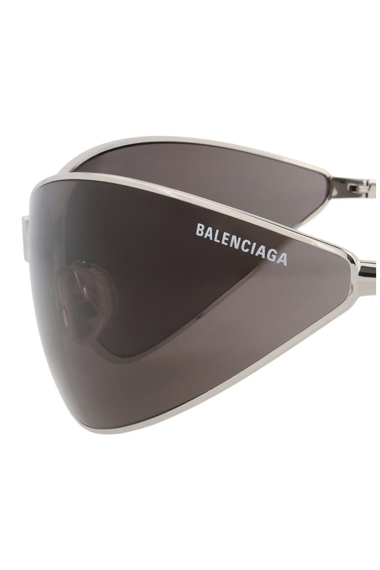 93mm Shield Mirrored Sunglasses, Alternate, color, SILVER SILVER GREY