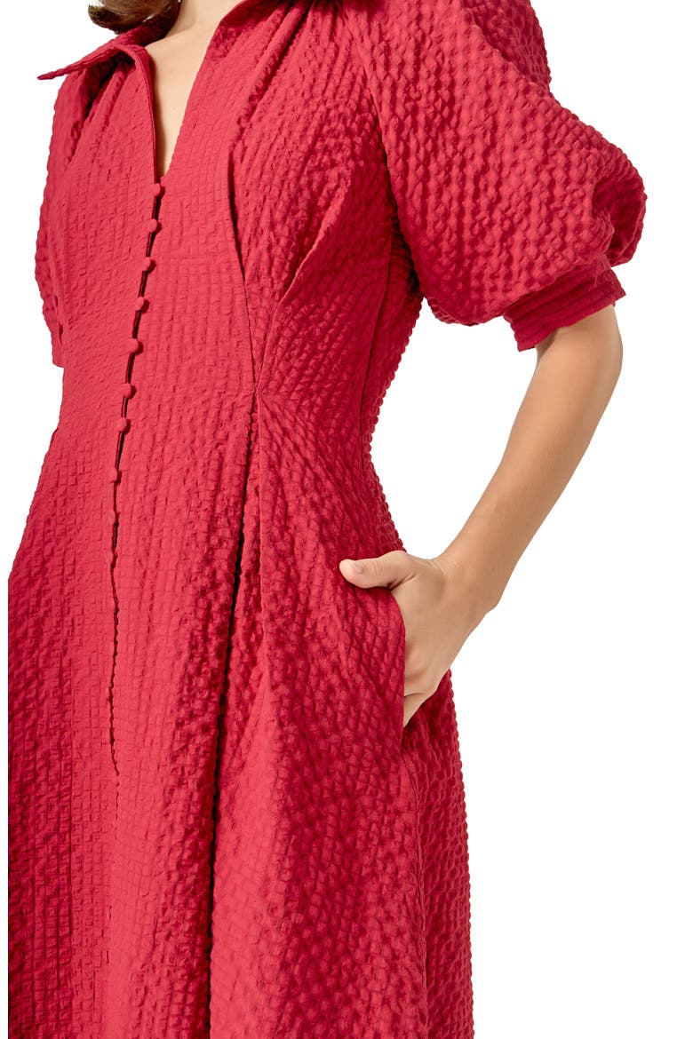 Button Front Maxi Dress, Alternate, color, BURGUNDY RED