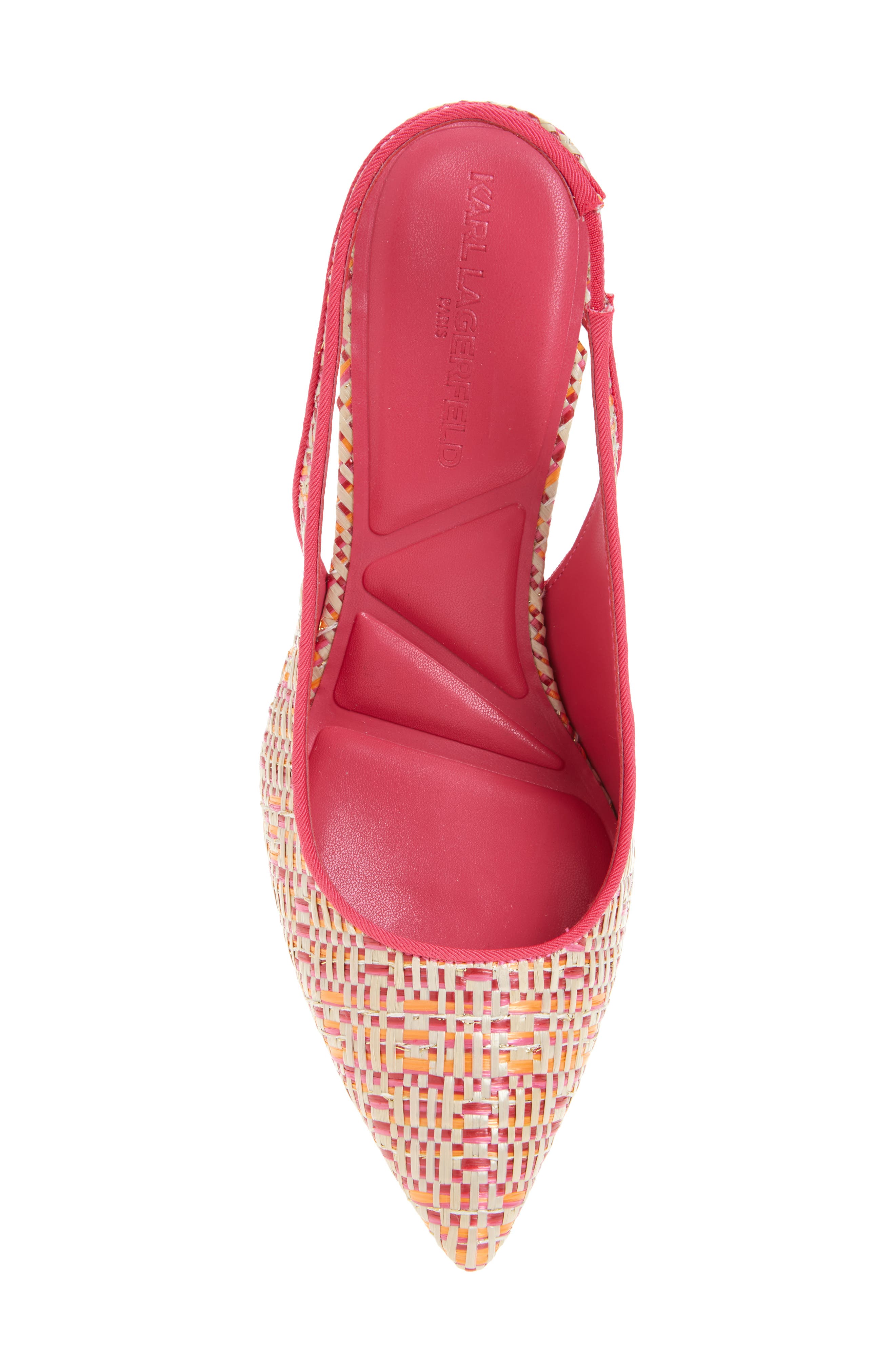 KARL LAGERFELD PARIS Rosalyn Pointed Toe Slingback Pump, Alternate, color, Teaberry