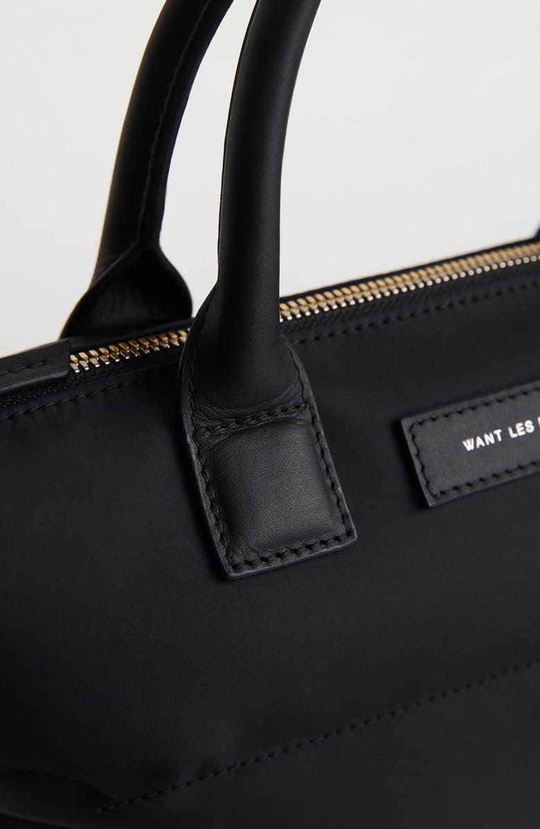 WANT Les Essentiels Mini Ohare Nylon Puffer Tote, Alternate, color, Black Nylon/ Black