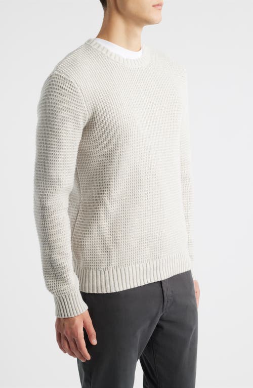 James Campbell Laggan Waffle Stitch Crewneck Sweater In White