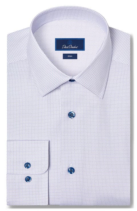Slim Fit Stretch Micro Geo Print Dress Shirt