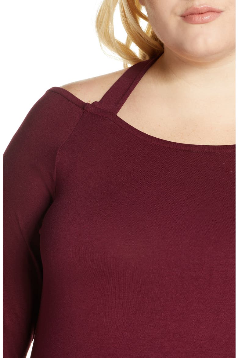 Cross Strap Top, Alternate, color, DARK BURGUNDY