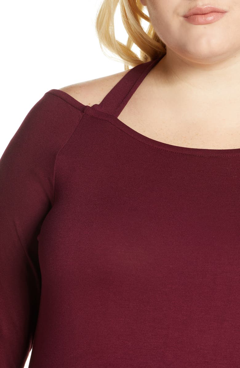 Loveappella Cross Strap Top, Alternate, color, Dark Burgundy