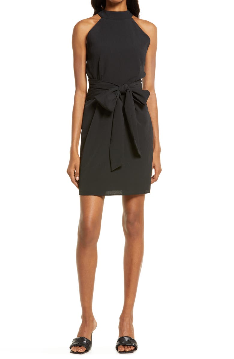 AREA STARS Maia Halter Neck Cocktail Dress, Main, color, 
