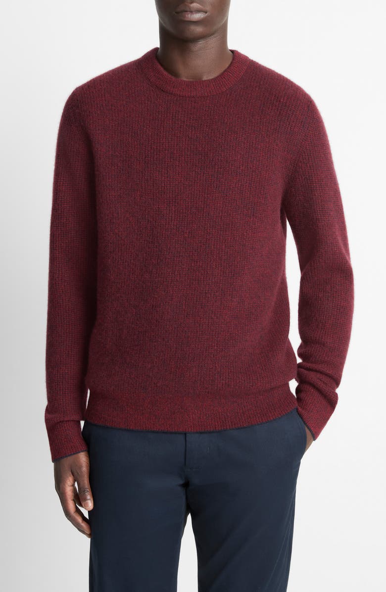 Vince Boiled Cashmere Crewneck Sweater, Main, color, Coastal/ Winter Berry