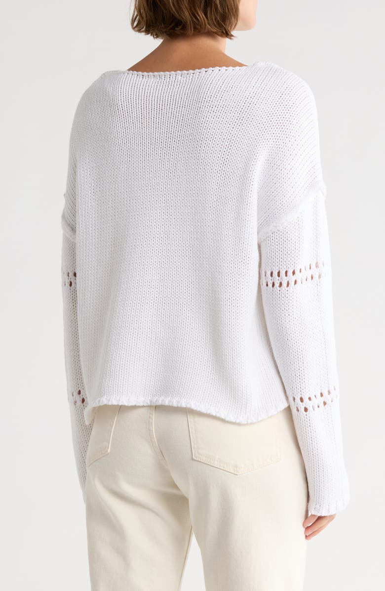 RD Style Open Stitch Detail Sweater, Alternate, color, White