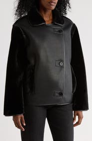 Hudson Jeans Faux Leather & Faux Shearling Jacket