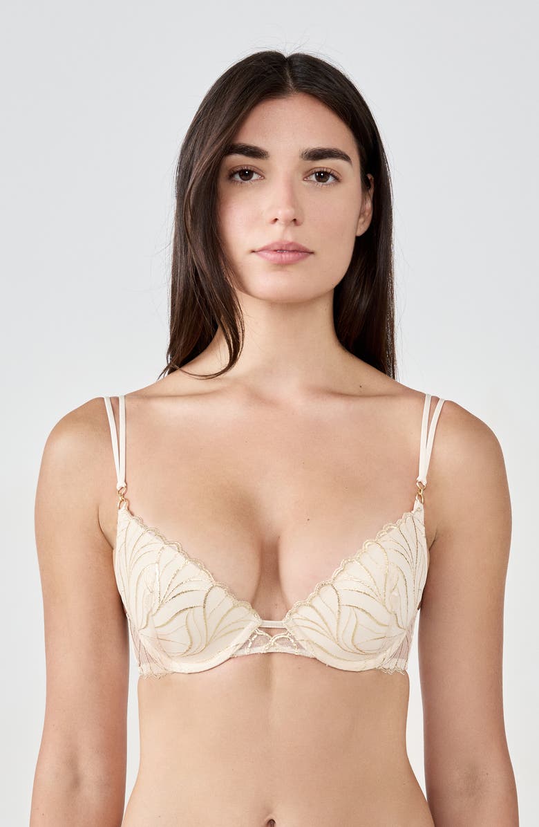 Etam Envolee N°2 Classique Underwire Bra, Alternate, color, Ivory/ Gold