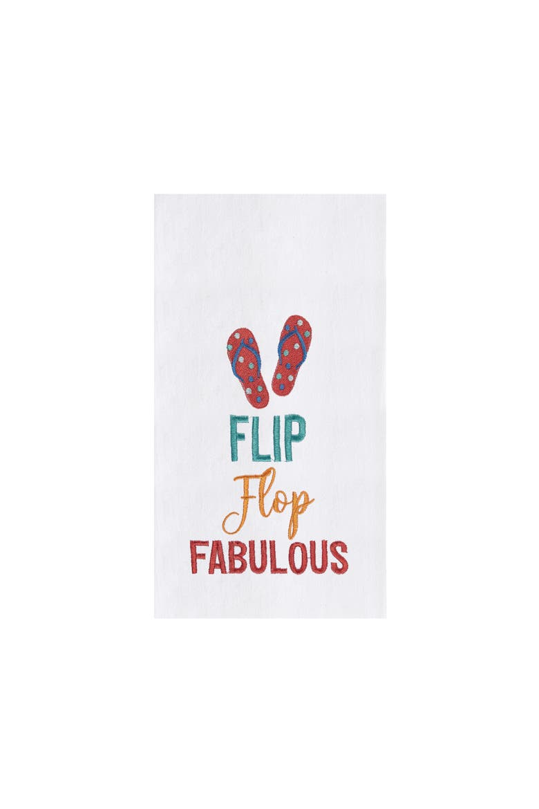 Flip Flop Fabulous Kitchen Towel, Main, color, White