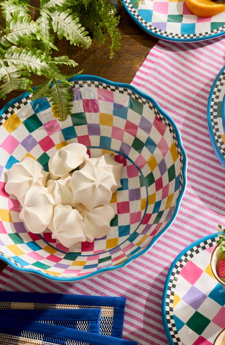 MACKENZIE CHILDS Jamboree Melamine Serving Bowl, Alternate, color, White Multi