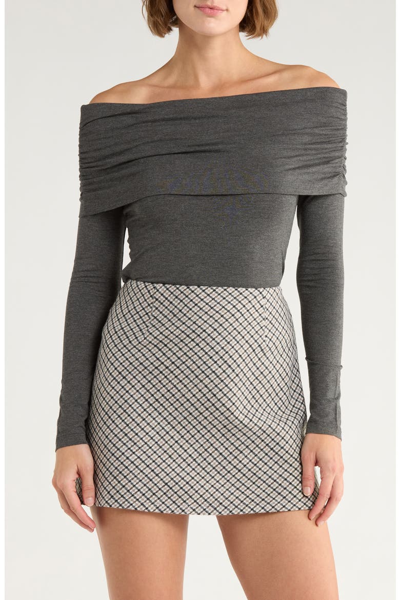Off the Shoulder Top, Main, color, CHARCOAL