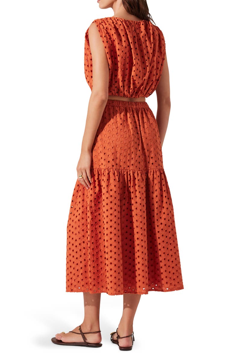 ASTR the Label Nalley Sleeveless Eyelet Top, Alternate, color, Rust