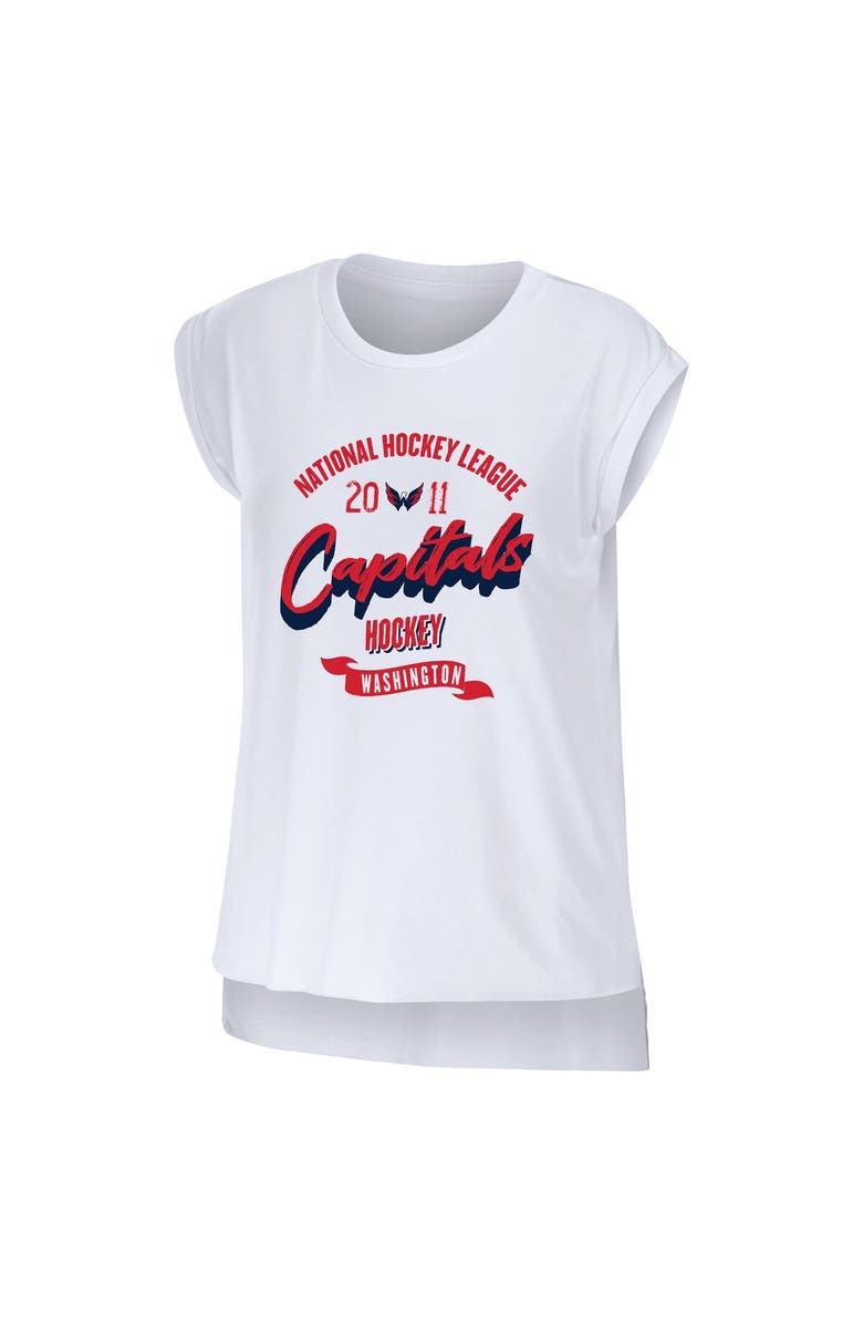 WEAR by Erin Andrews Women's WEAR by Erin Andrews White Washington Capitals Domestic Tank Top, Alternate, color, White