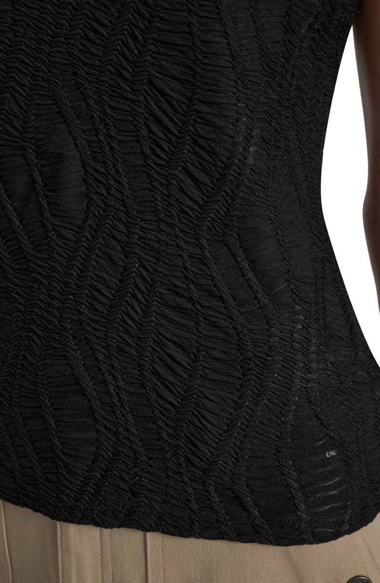 DKNY Texture Knit Top, Alternate, color, Black
