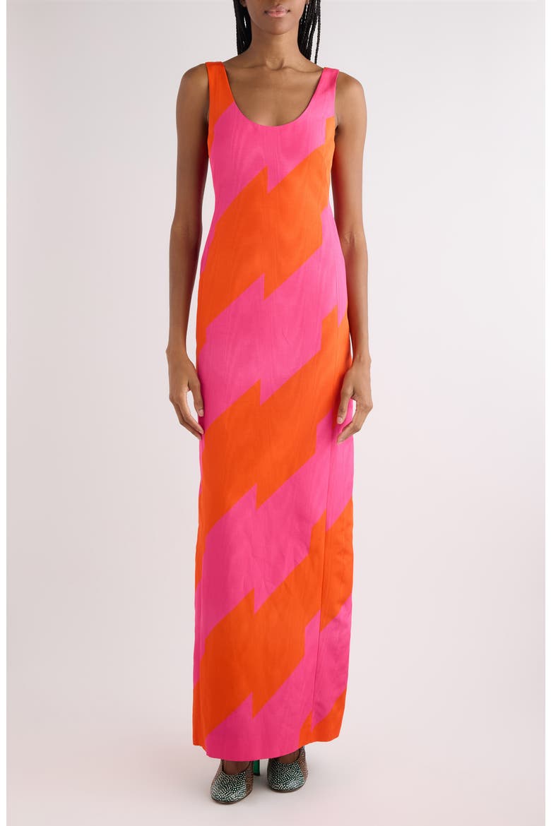 Debant Broken Stripe Moiré Sheath Dress, Main, color, FUCHSIA