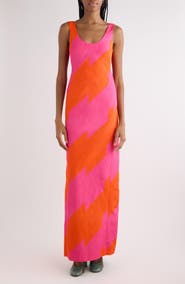 Dries Van Noten Debant Broken Stripe Moiré Sheath Dress