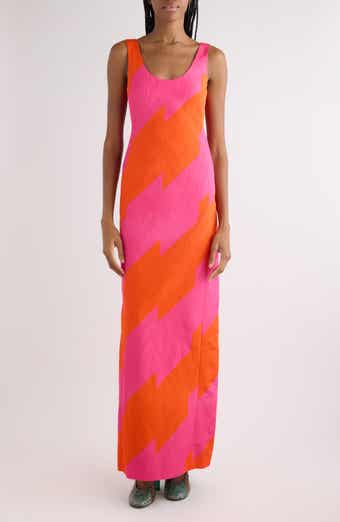 Debant Broken Stripe Moiré Sheath Dress