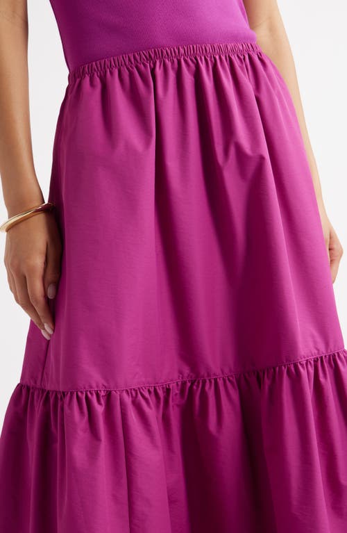 Open Edit Tiered Maxi Skirt In Blue