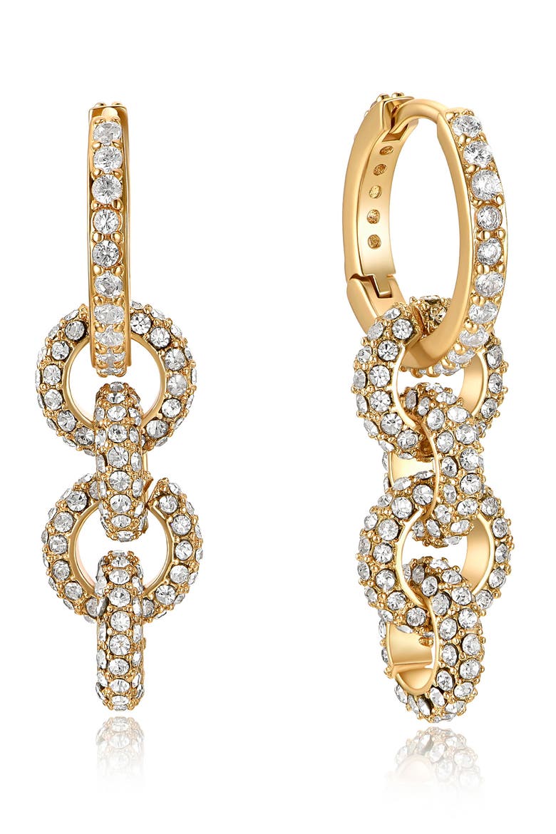 Pavé Drop Earrings, Main, color, GOLD