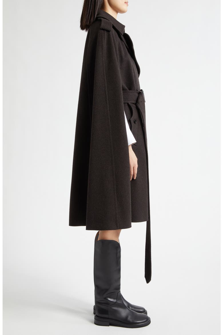 Belmont Cashmere Trench Cape, Alternate, color, BROWN MELANGE