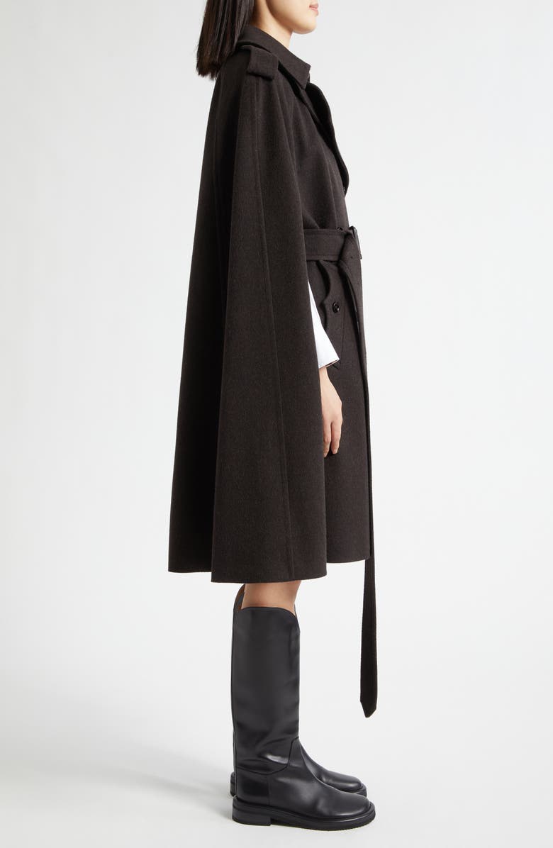 Burberry Belmont Cashmere Trench Cape, Alternate, color, Brown Melange