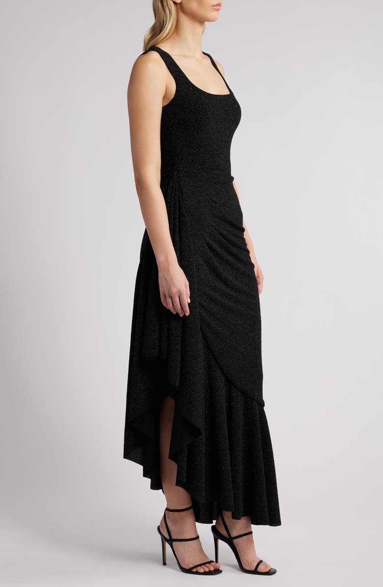 Black Halo Jewel Sleeveless Gathered Evening Gown, Alternate, color,