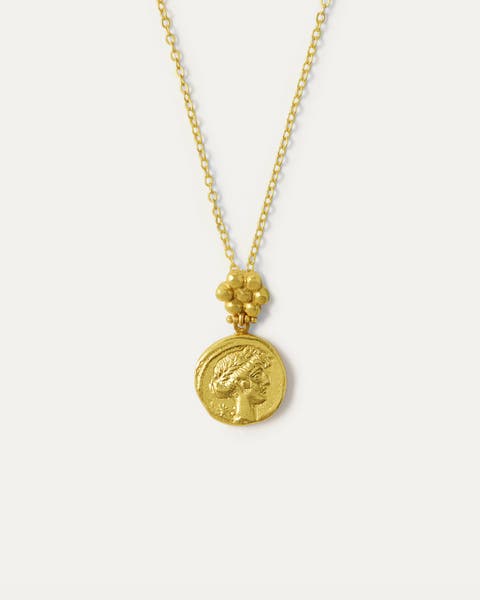 Goddess Demeter Coin Pendant Necklace