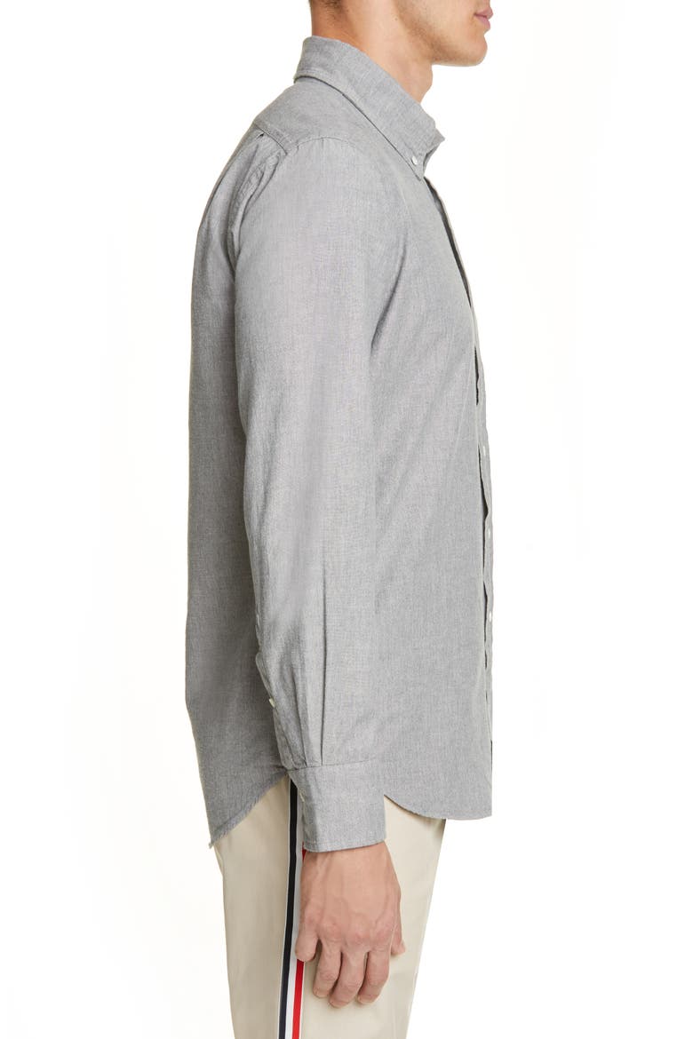4-Bar Straight Fit Chambray Button-Down Shirt, Alternate, color, GREY