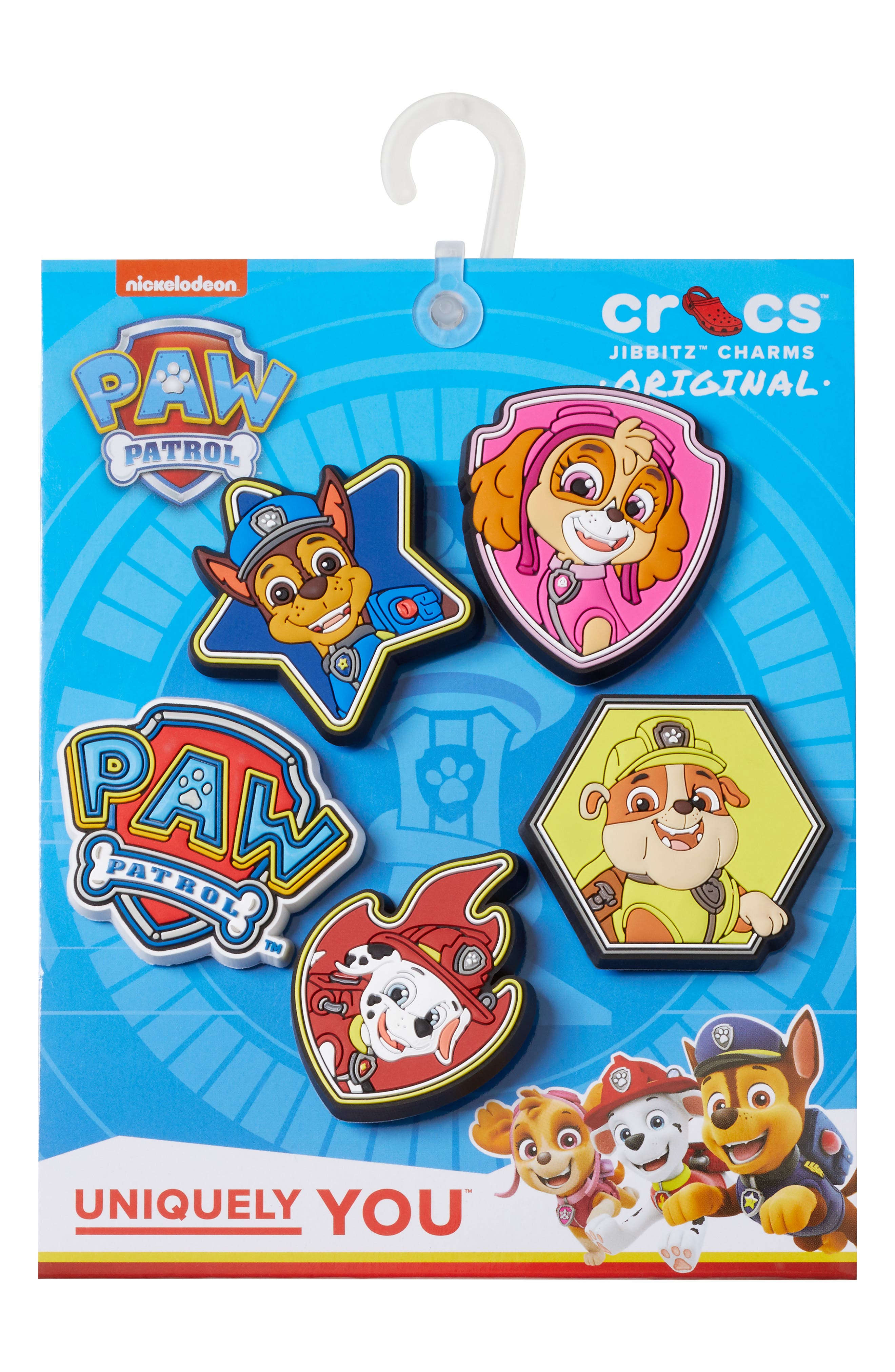 CROCS Paw Patrol 5-Pack Jibbitz Shoe Charms, Main, color, White