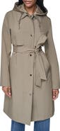 DKNY Softshell Quilted Bib Hooded Water Resistant Trench Coat