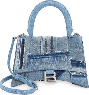 Small Hourglass Leather Top Handle Bag