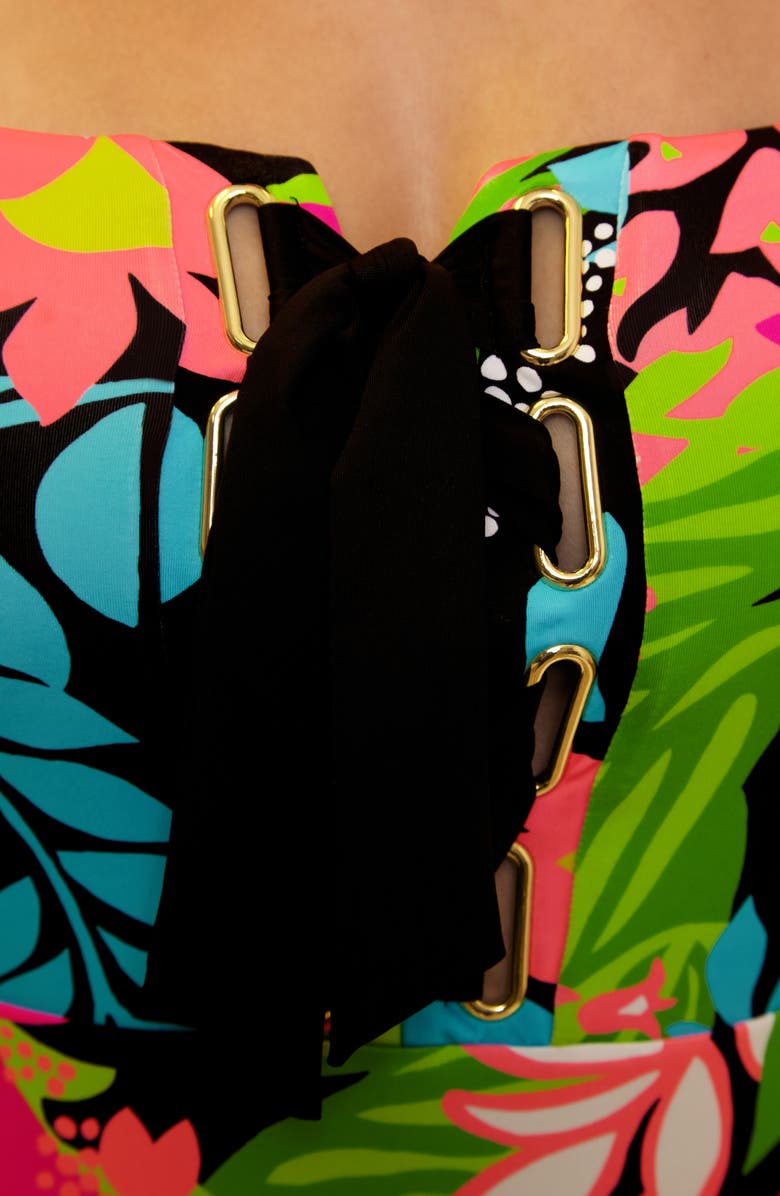 Trina Turk Bandeau One-Piece Swimsuit, Alternate, color, Tiki (Tik)