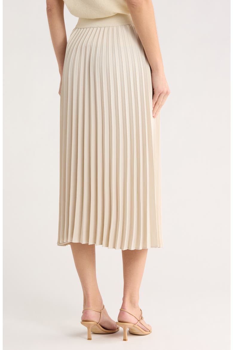 Pleated Midi Skirt, Alternate, color, BEIGE RAINY DAY
