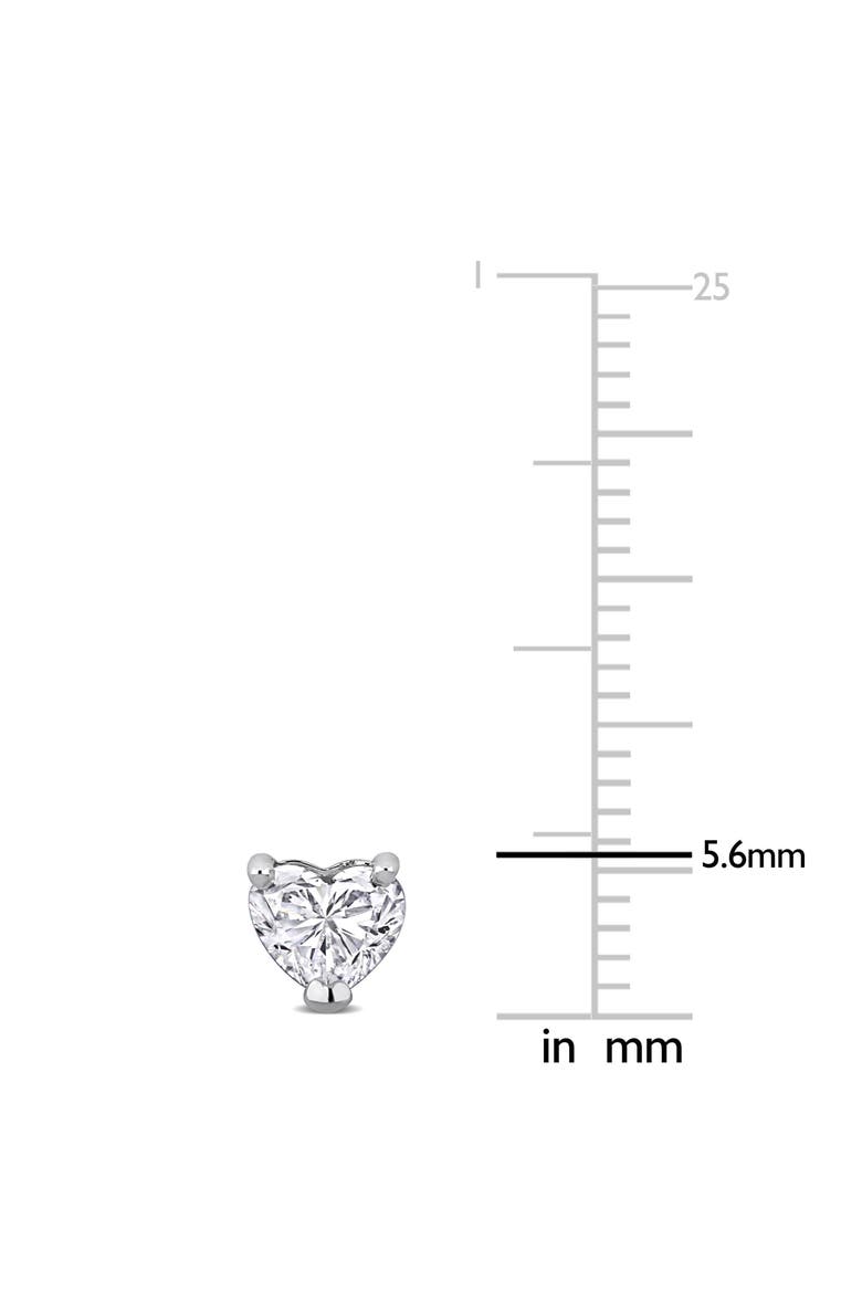 Lab-Grown Diamond Heart Stud Earrings 14k, Alternate, color, White Gold