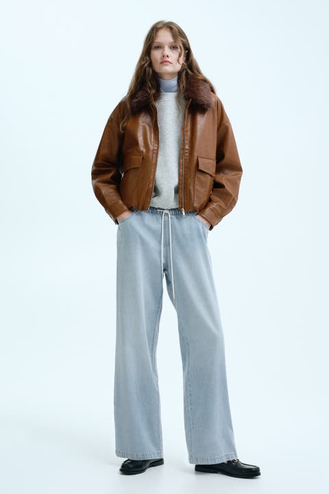 Denim Drawstring Trousers