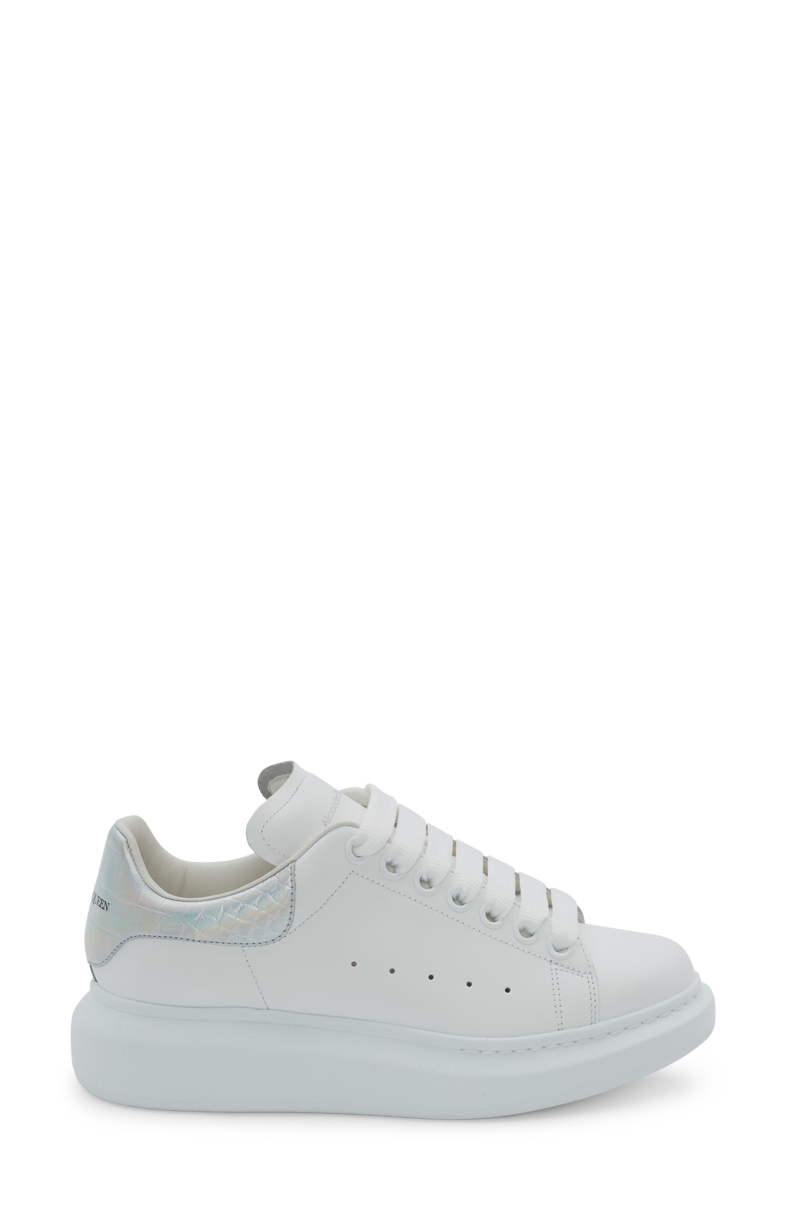 Alexander McQueen Oversize Sneaker, Main, color, WHITE/ IRIDESCENT