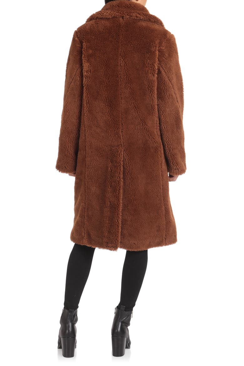 Teddy Faux Fur Coat, Alternate, color, CHOCOLATE