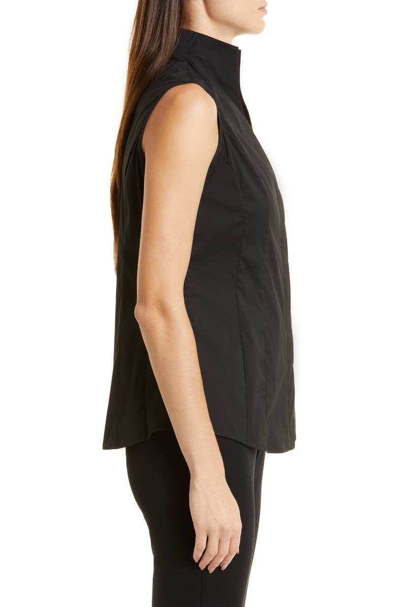 Misook Sleeveless Stand Collar Blouse, Alternate, color, Black