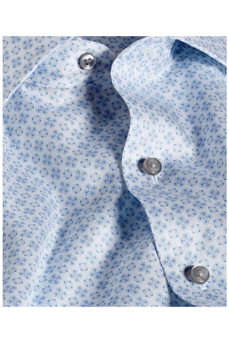 Neat Print Sport Shirt, Alternate, color, WHITE/ SKY