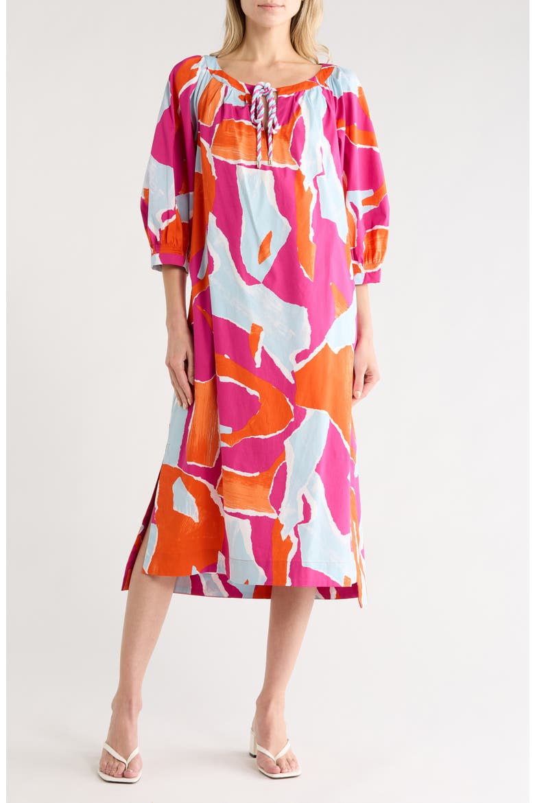 Rhodes Stretch Cotton Dress, Main, color, ISLAND CAMO LARGE PINK