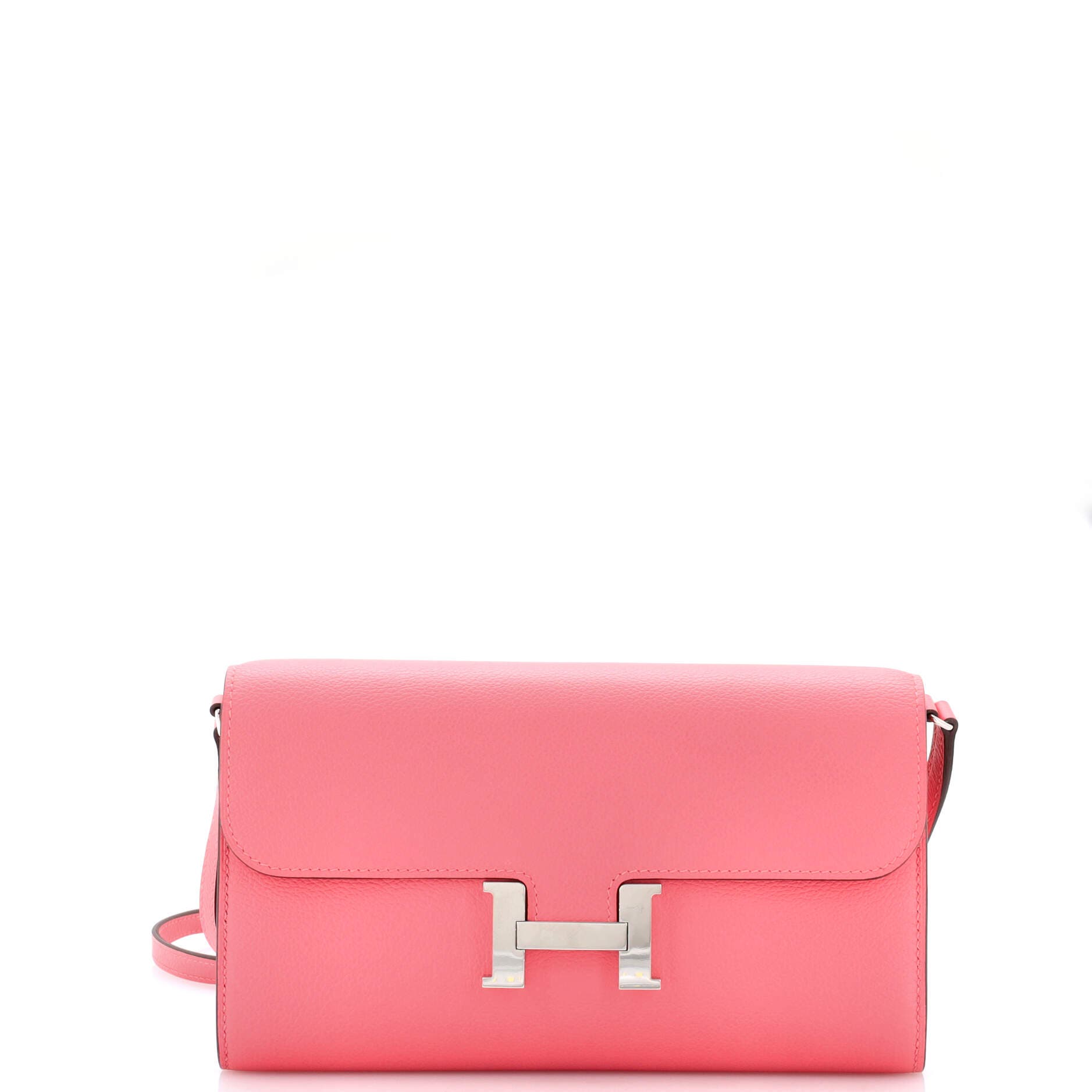 Pre-Owned Hermes Constance To Go Wallet Evercolor, Main, color, Rose Azalee