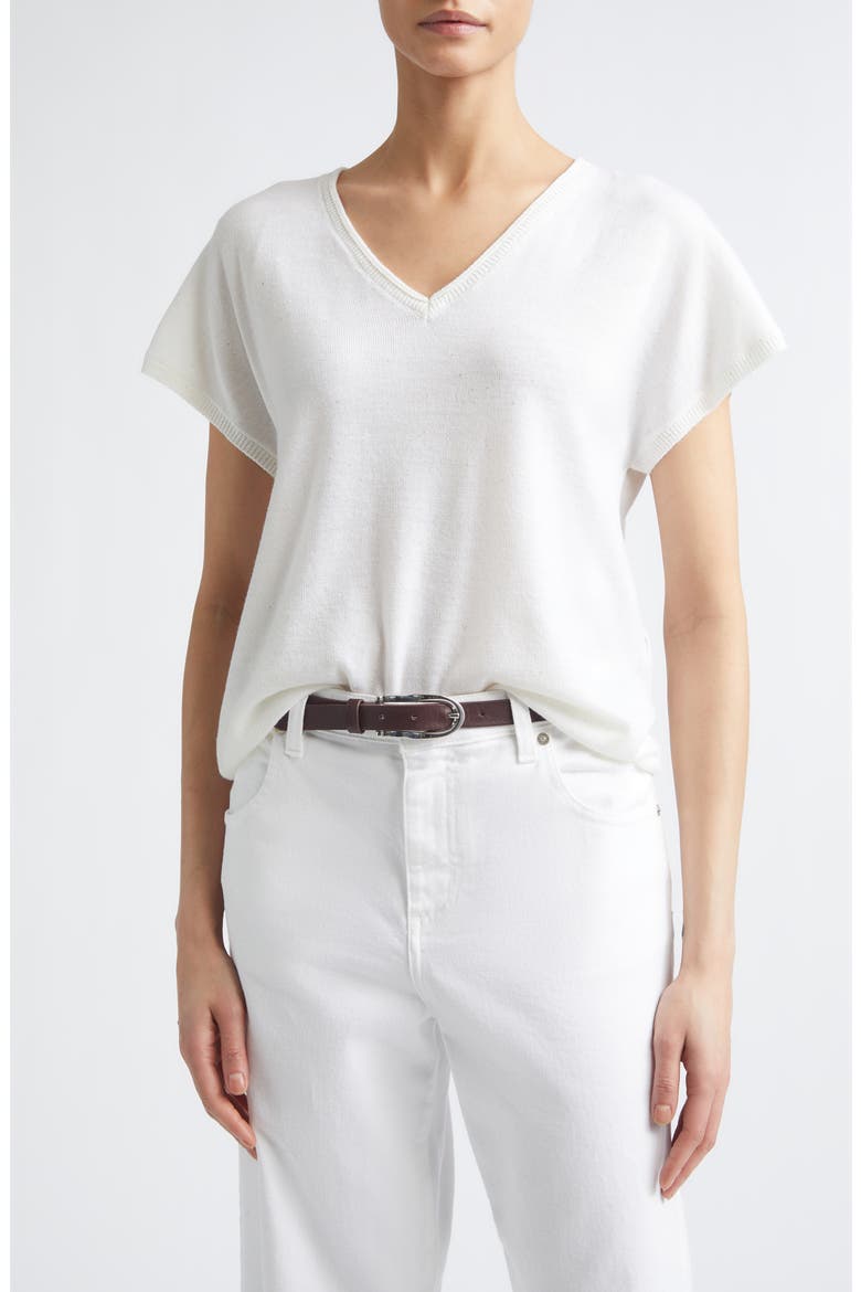 V-Neck Wool Blend Sweater, Main, color, 150 CREAM
