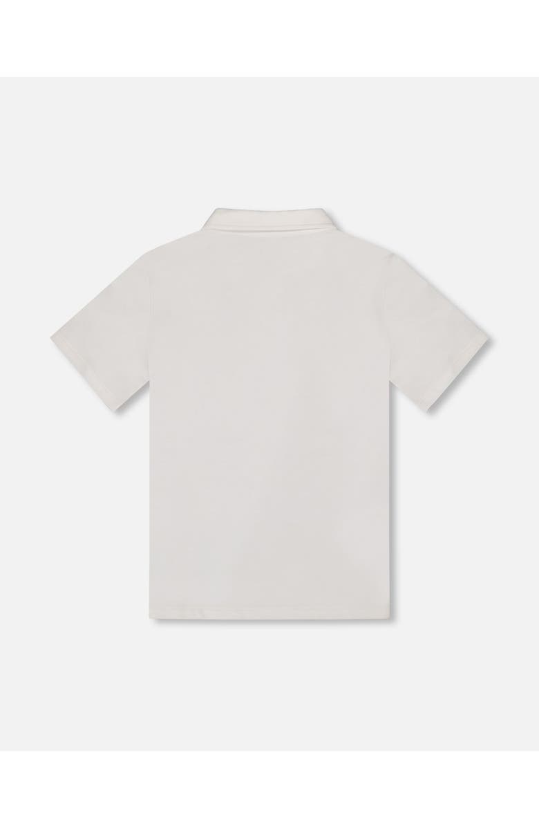 Deux par Deux Little Boy's Short Sleeve Polo Shirt White, Alternate, color, White