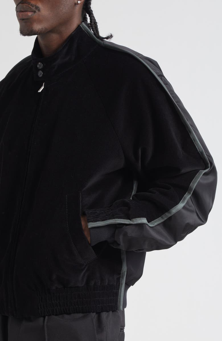 Marni Trunkaroo Mixed Media Bomber Jacket, Alternate, color, Black